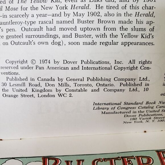 Vintage 70s Buster Brown Comic Strip PB Book Richard Outcault Dover Pub - Picture 4 of 9